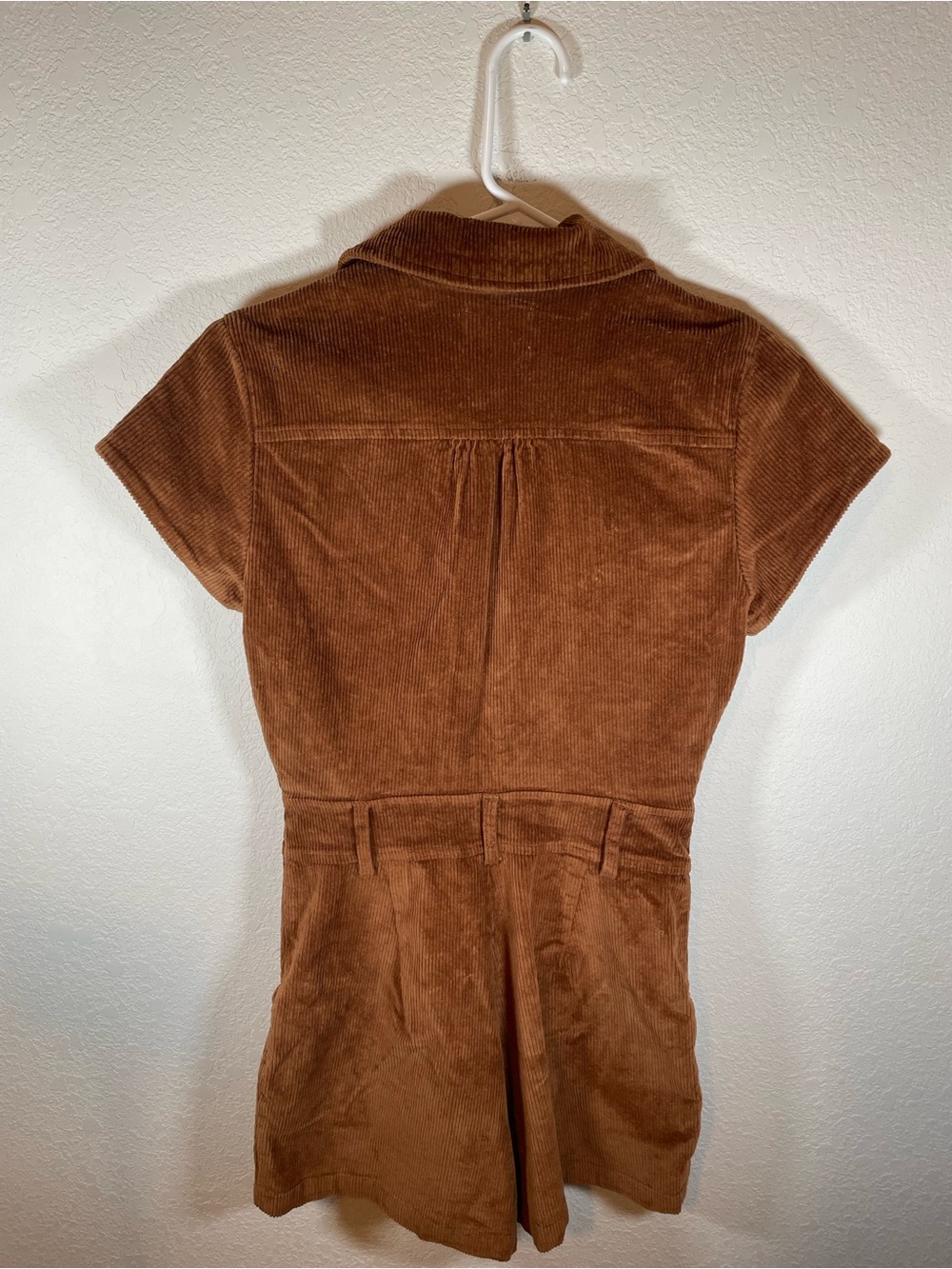 Show Me Your Mumu Outlaw Romper Saddlebrown Corduroy Zip Front Shorts - Picture 6 of 11